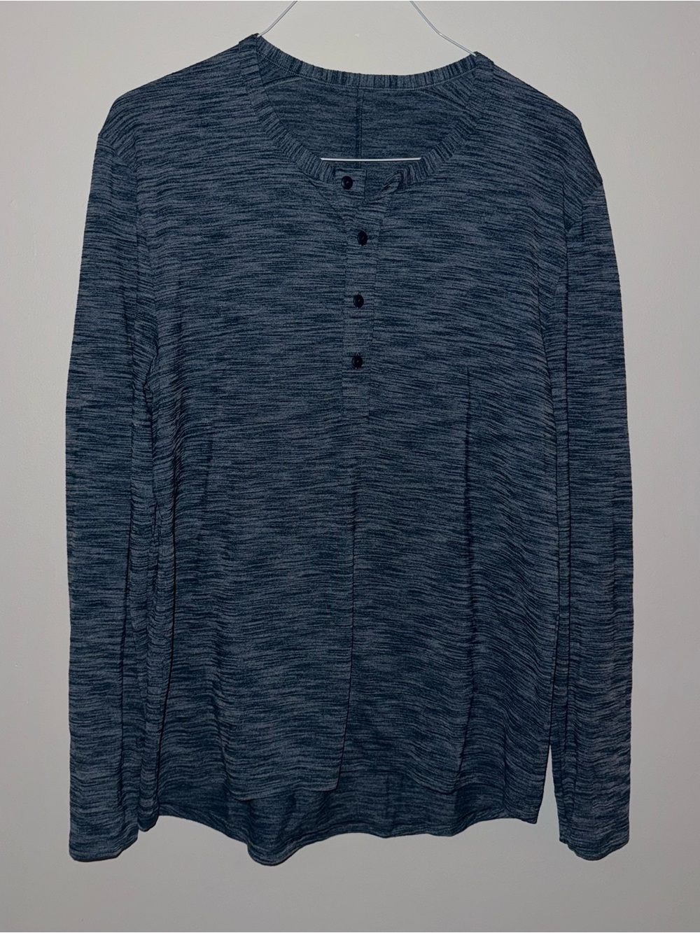 Lululemon Pulse Slub Henley Heather Blue